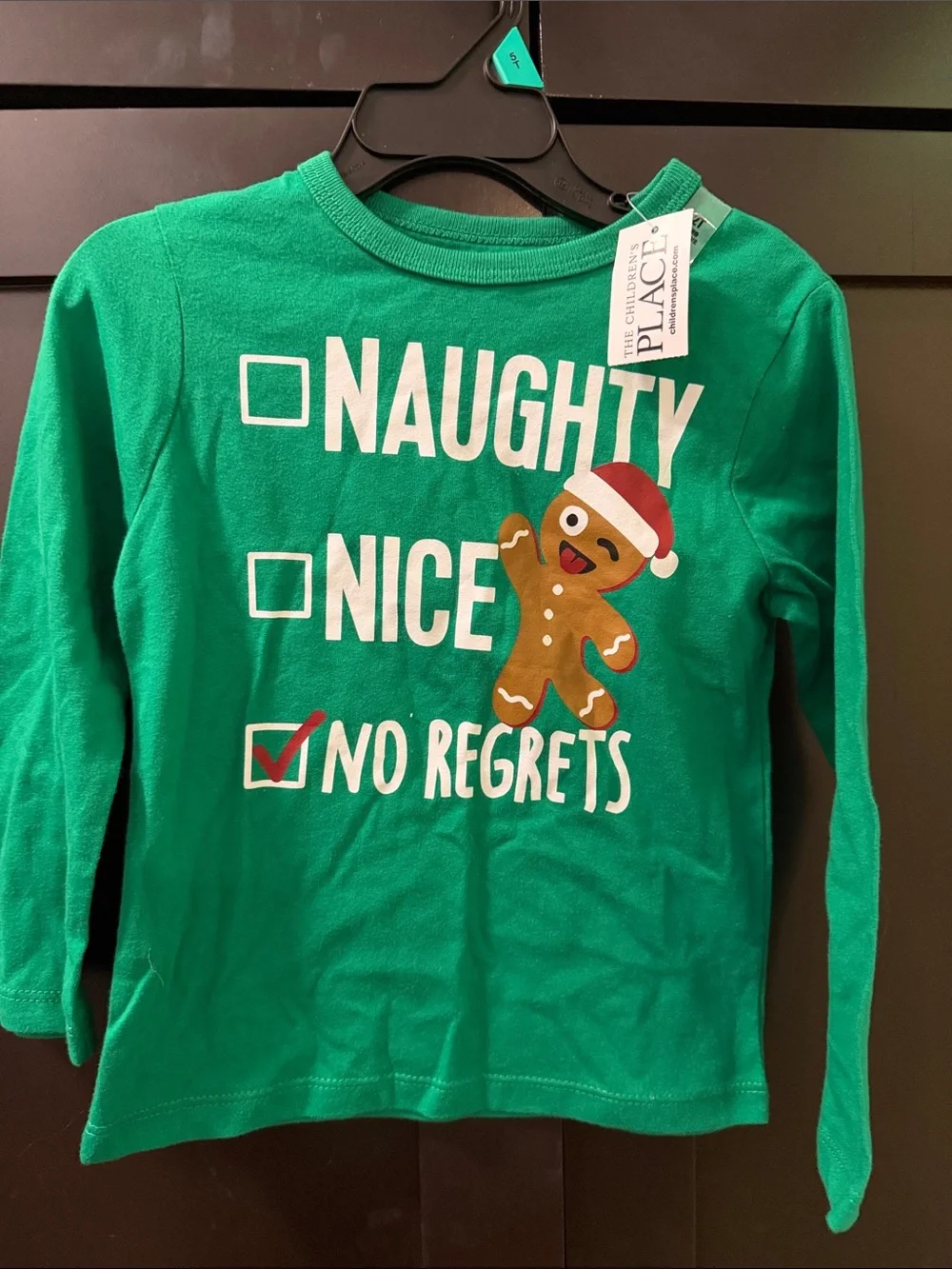 Childrens  place Child’s 2T Gingerbread man Shirt size 2T green